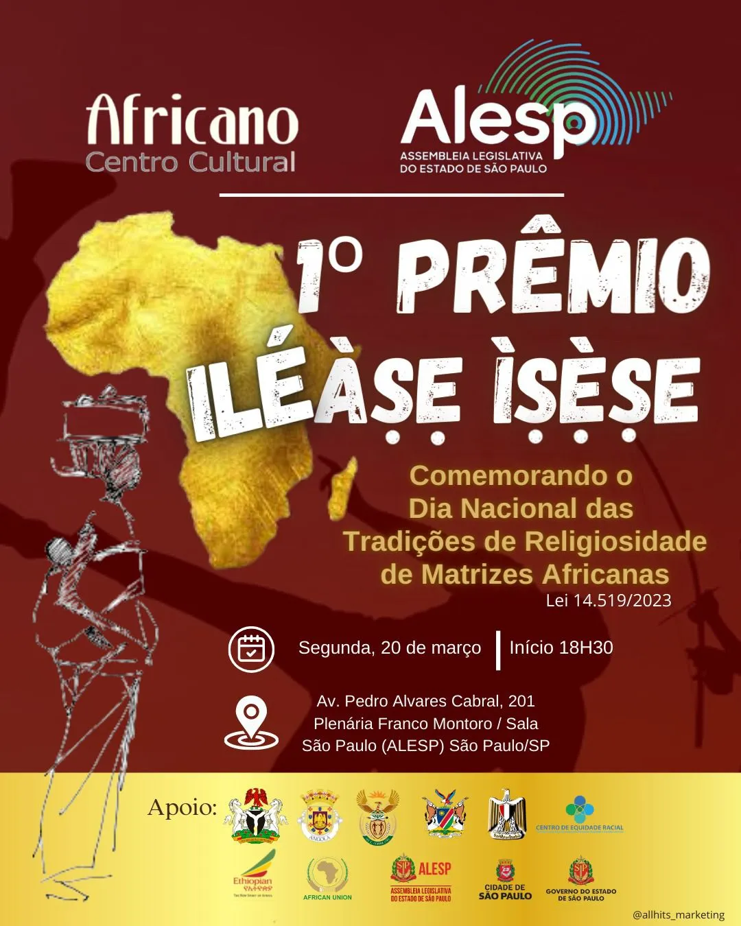 1º Prêmio Ilé Àse Ìsèse será entregue na Assembleia Legislativa de São Paulo