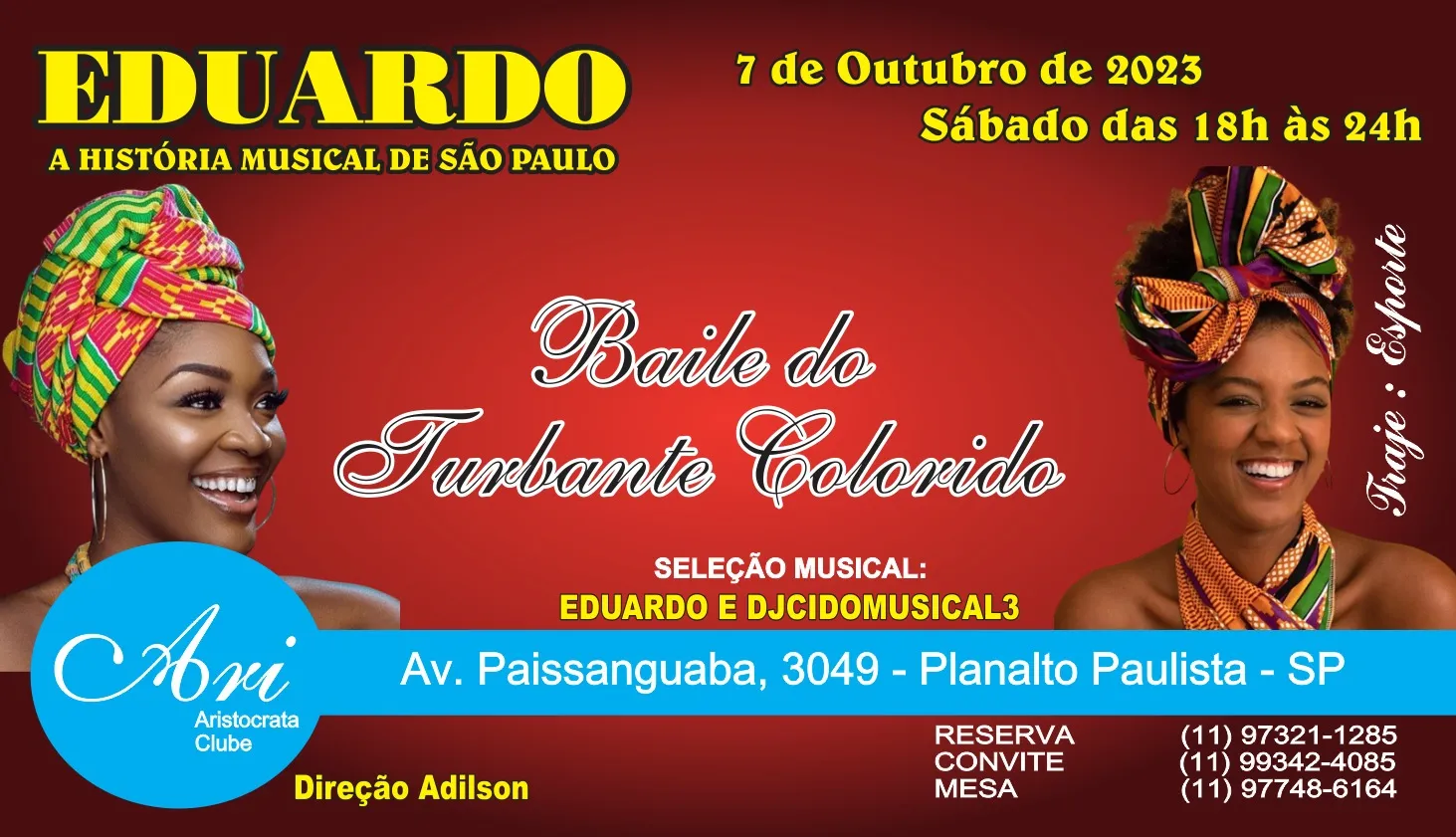 Baile do Turbante colorido no Aristocrata Clube em São Paulo
