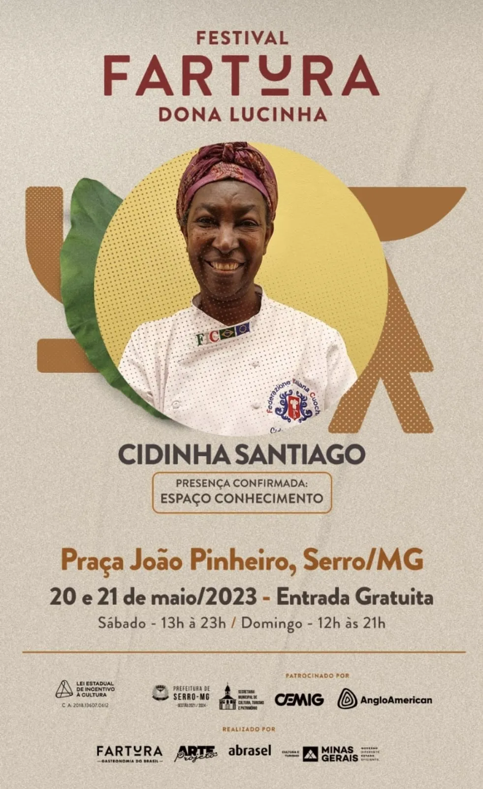 Master Chef Cidinha Santiago no Festival Fartura de Serro