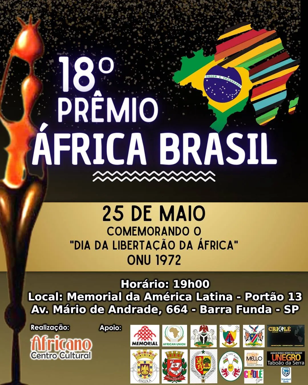 Èṣù Abre os caminhos da diáspora africana no 18 Prêmio África Brazil