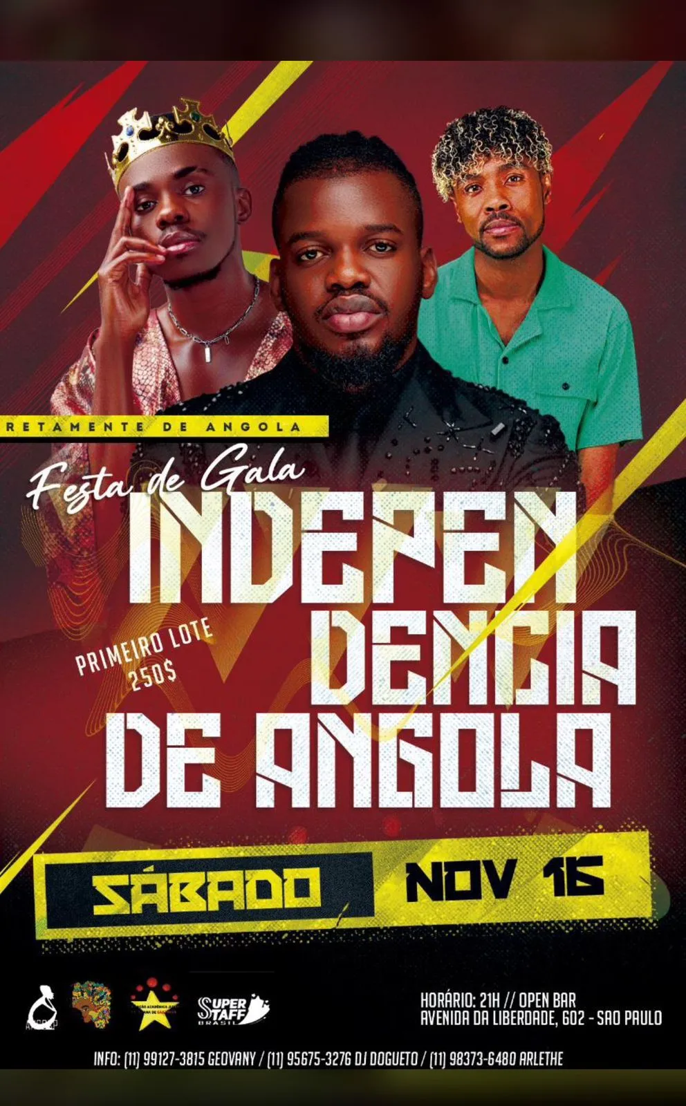 Festa de Gala celebra a Independência de Angola com artistas internacionais em São Paulo