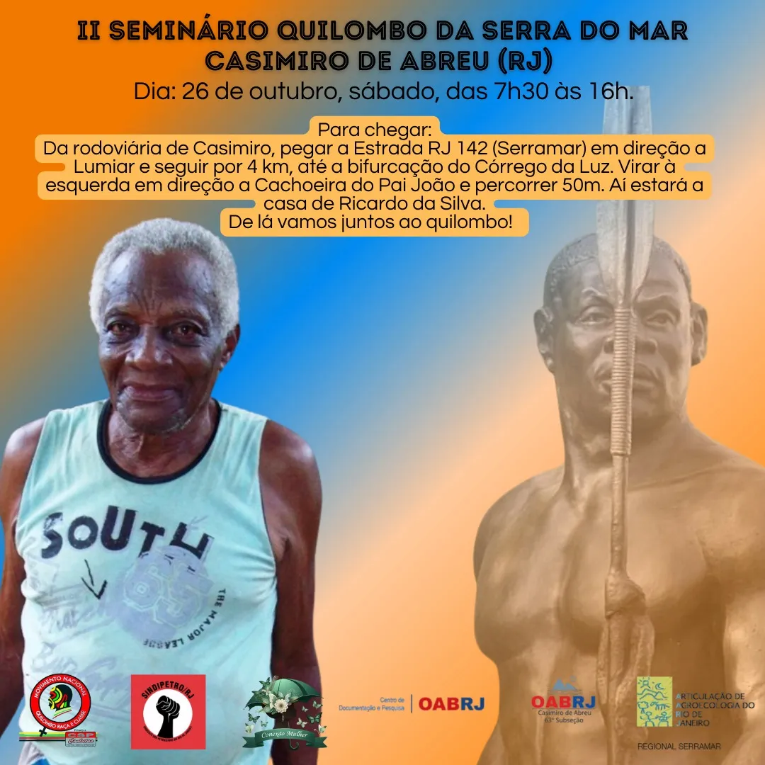 II Seminário Quilombo da Serra do Mar reafirma luta histórica em Casimiro de Abreu
