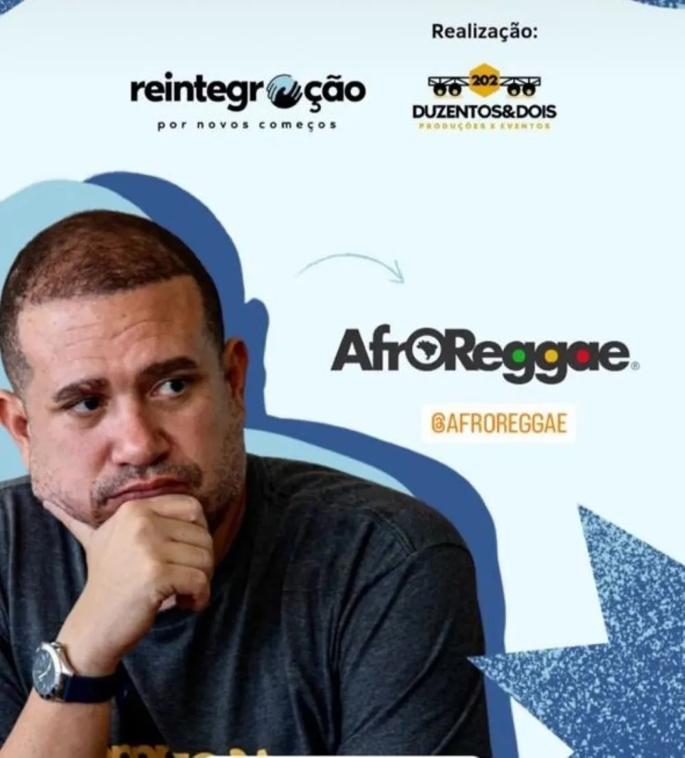 O AfroReggae estará presente no ReintegrAção – Por novos começos Em roda de conversa, no dia 12 de setembro, na Faculdade Senac RJ