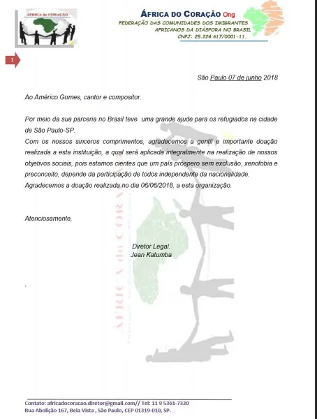 carta agradecimento