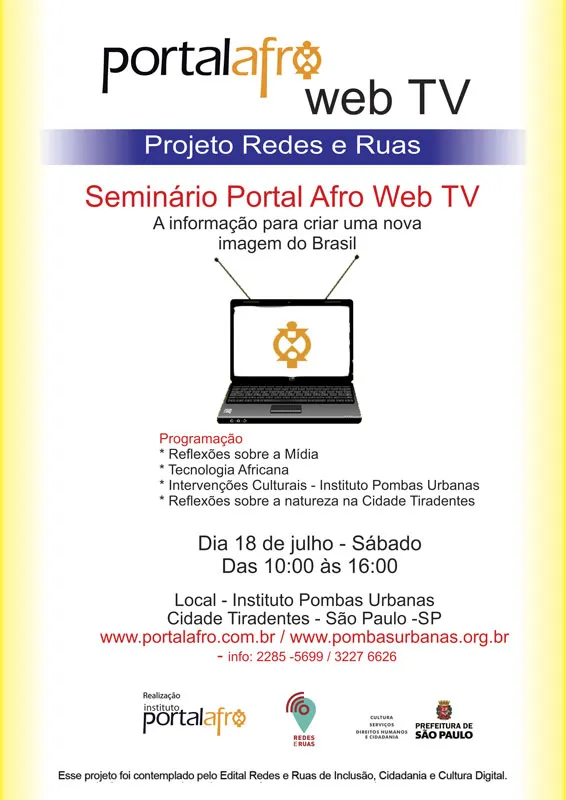 seminario Portal Afro Web TV pombas urbana 18 julho 15