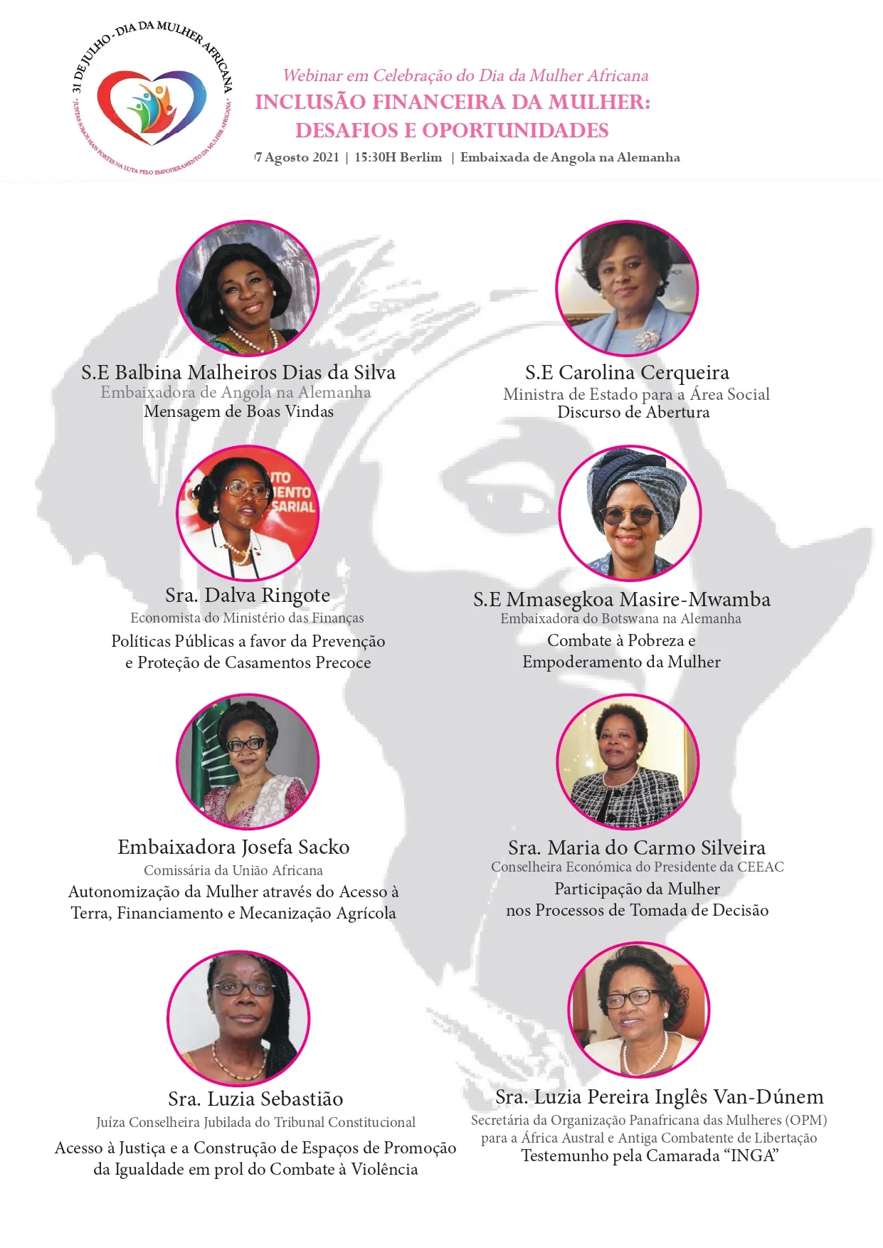 Webinar em Celebração do Dia da Mulher Africana.