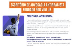 Vini Jr cria Escritório Antirracista com apoio jurídico gratuito: transforma dor em suporte à comunidade do nosso povo