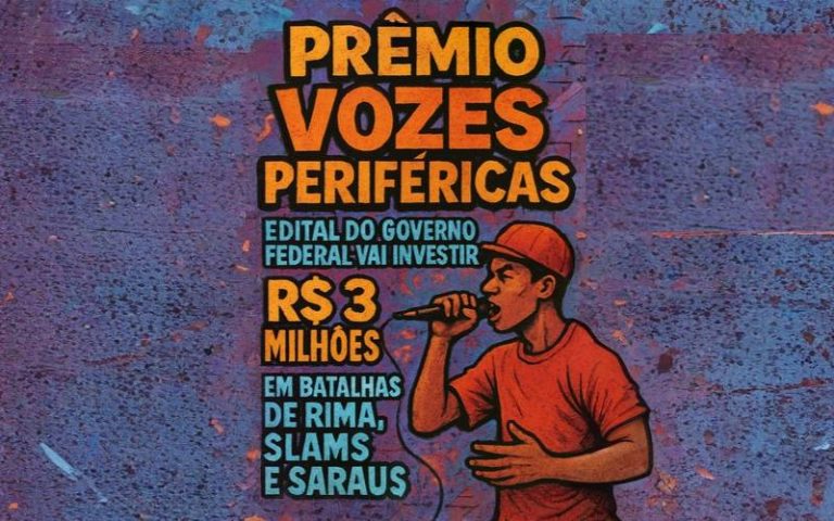 Prêmio Vozes Periféricas: edital de R$ 3 milhões que vai premiar coletivos de slams, saraus e batalhas de rima em todo o Brasil